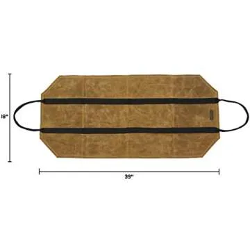 Readywares Waxed Canvas Firewood Carrier, Heavy Duty Firewood Log Carrier, Classic Durable Design Tan