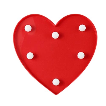 Pooqla Marquee Light Up Heart Sign for Home Decor