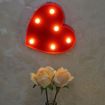 Pooqla Marquee Light Up Heart Sign for Home Decor