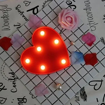 Pooqla Marquee Light Up Heart Sign for Home Decor