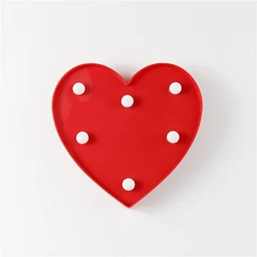 Pooqla Marquee Light Up Heart Sign for Home Decor