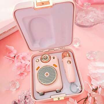 Divoom Cute Speaker with Microphone, with 7 Different Sound Modes for Singing or Talking, Karaoke Machine for Girls, Boys, Family Party, Presentation, Training, Outdoor (Pink)