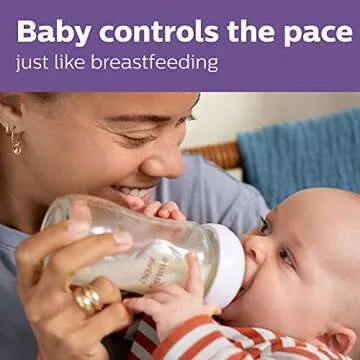 Philips AVENT Glass Natural Baby Bottles with Natural Response Nipples, Clear, 8oz, 4pk (SCY913/04) + Natural Response Baby Bottle Nipples Flow 2, 0M+, 4pk (SCY962/04) + Natural Response Baby Bottle Nipples Flow 1, 4pk (SCY961/04)