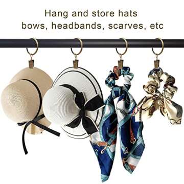 LLPJS 40 Pack Curtain Rings with Clips, Curtain Clip Rings Hooks, Bow Hanger Clips for Hanging Drapery Drapes Bows, Ring 1.26 inch Interior Diameter, Fits up to 1" Rod, Bronze