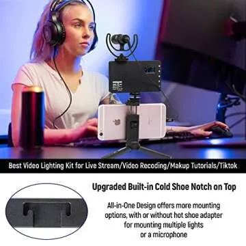 Weeylite RB08P RGB LED Video Light, Portable Small Pocket LED Camera Light with Mini Tripod & Phone Holder, 2500-8500K Photography Lights Panel with Built-in 3000mAh LCD Display Type-C Charging