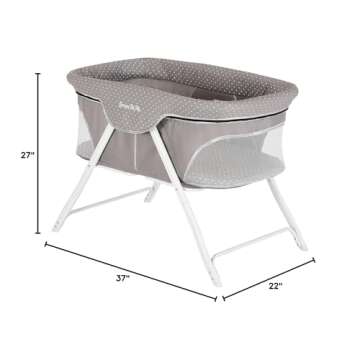 Dream On Me Traveler Portable Bassinet In Grey, Lightweight And Breathable Mesh Design, Easy To Clean And Fold Baby Bassinet - Carry Bag Included