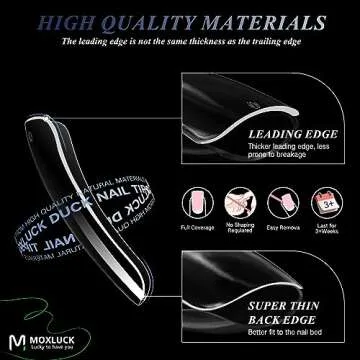 Moxluck Full Cover Duck Nail Tips for Creative Nail Art