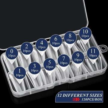 Moxluck Full Cover Duck Nail Tips,Clear Curved False Nail Tips 120Pcs Duck Acrylic Nails, Wide Short French Fake Nails For Extensions Home DIY Nail Tips Art 12 Sizes