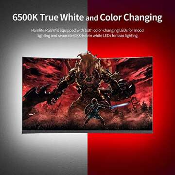 HAMLITE TV LED Backlight USB Powered, 6500K White PC Monitor Bias Lighting for 60 65inch TVs,14.8Ft ...