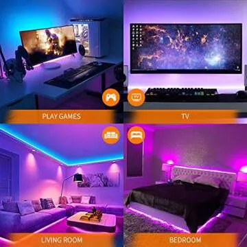 HAMLITE TV LED Backlight USB Powered, 6500K White PC Monitor Bias Lighting for 60 65inch TVs,14.8Ft RGBW Led Light for TV with RF Remote 20 Colors Changing LED Background Room Decor