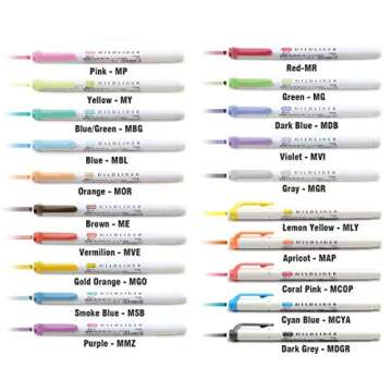 Zebra Mildliner Highlighter Pen Set, 20 Pastel Color Set (Japan Import)