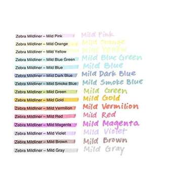 Zebra Mildliner Highlighter Pen Set, 20 Pastel Color Set (Japan Import)