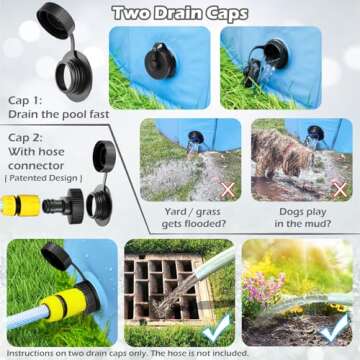 Jasonwell Foldable Dog Pet Bath Pool Collapsible Dog Pet Pool Bathing Tub Kiddie Pool Doggie Wading ...