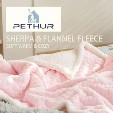 PETHUR Plush Dog Blankets for Small Dogs, Small Cat Blankets for Indoor Cats, Super Soft Sherpa Pupp...