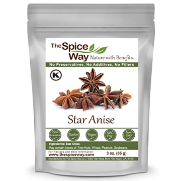 The Spice Way Star Anise - Whole (3 oz) for Baking & Tea