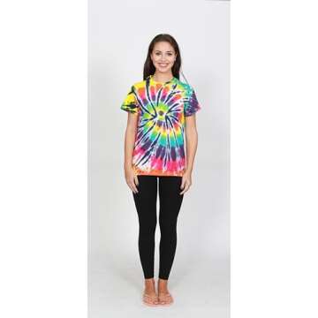 Colortone 100% Cotton Tie Dye T-Shirt for Women and Men, Small, Lava Lamp