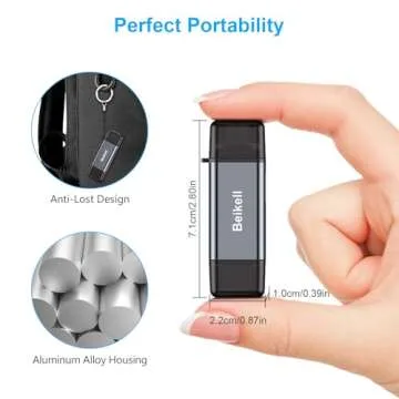 Beikell SD Card Reader, Dual Connector USB 3.0/USB C Memory Card Reader Adapter - Supports SD/Micro SD/SDXC/SDHC/MMC/RS-MMC/UHS-I, Compatible with MacBook Pro, MacBook Air, iPad Pro, Galaxy S21 etc.
