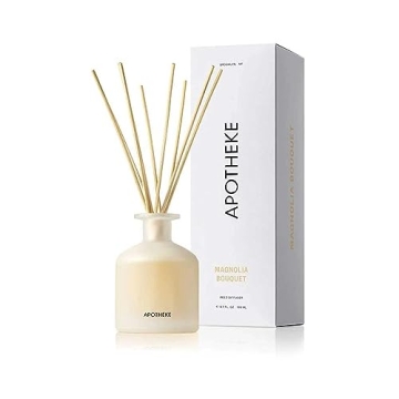 Apotheke Luxury Scented Oil Reed Diffuser for Home (Magnolia Bouquet) - Elegant Home Fragrance Set