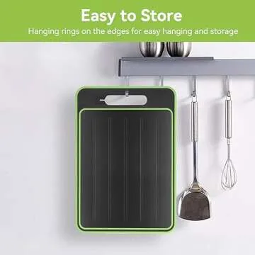 2 in 1 Defrosting Tray/cutting Board, Defrost Cutting Board with Knife Sharpener, Thawing Tray for Frozen Meat, Double Sided Cutting Board with Knife Sharpener