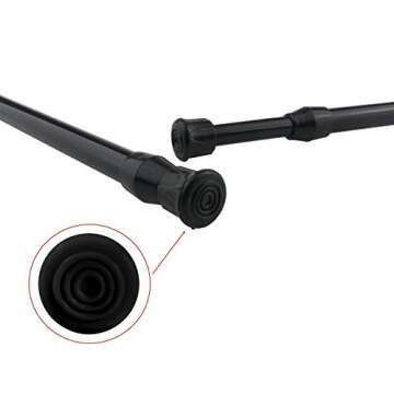 Cupboard Bars Tension Rods, 4 Pack Spring Tensions Rods 11.8 to 20 Inches Steel Adjustable Tension Curtain Rod Shower Rod Closet Rod Window Rods Black