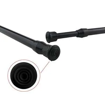 Cupboard Bars Tension Rods, 4 Pack Spring Tensions Rods 11.8 to 20 Inches Steel Adjustable Tension Curtain Rod Shower Rod Closet Rod Window Rods Black