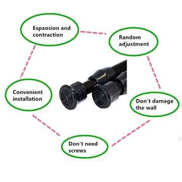 Cupboard Bars Tension Rods, 4 Pack Spring Tensions Rods 11.8 to 20 Inches Steel Adjustable Tension Curtain Rod Shower Rod Closet Rod Window Rods Black