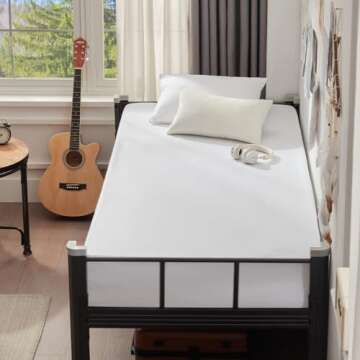 2 Pack Twin XL Waterproof Mattress Protector Deep Pocket Mattress Cover, Soft Breathable Mattress Pad, Fitted Noiseless Waterproof Bed Cover Stretch to 19"