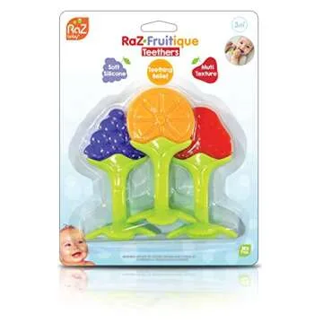 RaZbaby Fruit-Shaped Teether Pack for Infants 3M+