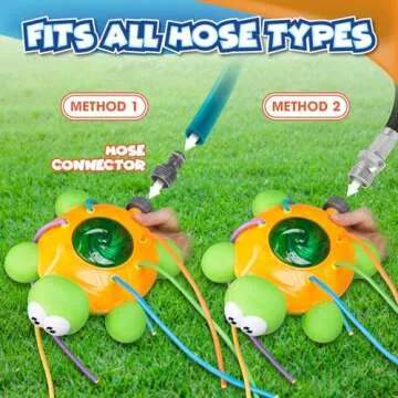 Chuchik Water Sprinkler for Kids, Toddler Outdoor Toys - Backyard Spinning Turtle Kids Sprinkler Toy - Summer Toys Splashing Fun - Sprays Up to 8ft High - Attaches to Garden Hose, Kids Outdoor Toys
