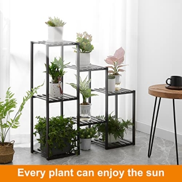 Stylish Indoor Bamboo Plant Stand - 3 Tiers for Any Space