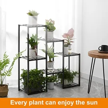 Stylish Indoor Bamboo Plant Stand - 3 Tiers for Any Space