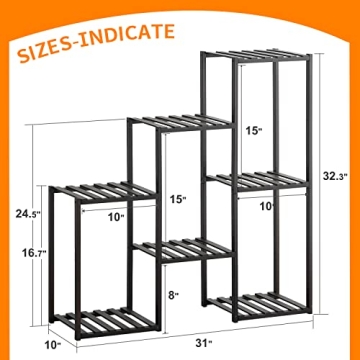 Stylish Indoor Bamboo Plant Stand - 3 Tiers for Any Space