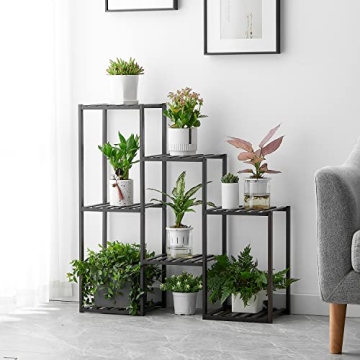 Stylish Indoor Bamboo Plant Stand - 3 Tiers for Any Space