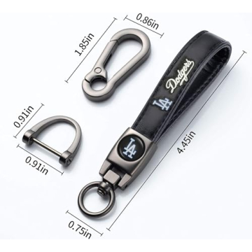 ARTANLIFE Leather Car Keychain for Dodgers Fans