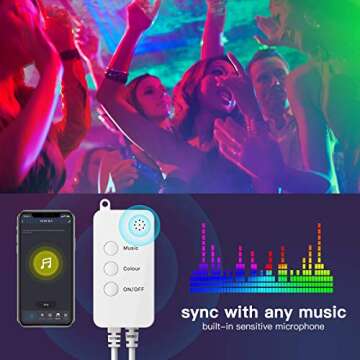 Popotan Led Strip Lights 16.4ft - Smart Rope Lights Works with Alexa Google Home, Voice App Control SMD5050 RGB Color Changing Dimmable Tape Light with Timer Music Sync for Bedroom Home TV Party Decor