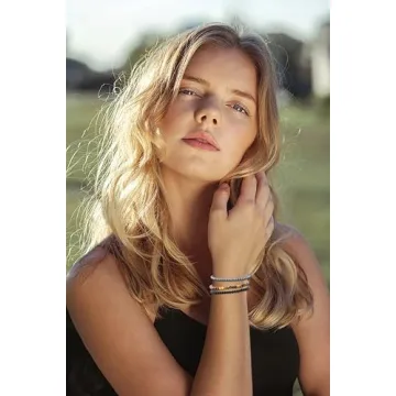 NCB 3-Piece Natural Crystal Gemstone Stretch Bracelets