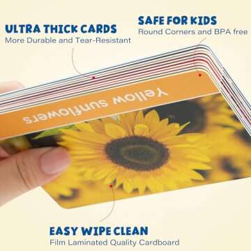 BenBen Flash Cards for Toddlers, 125 Extra Thick Double-Sided Educational Flashcards, Alphabet, Numb...