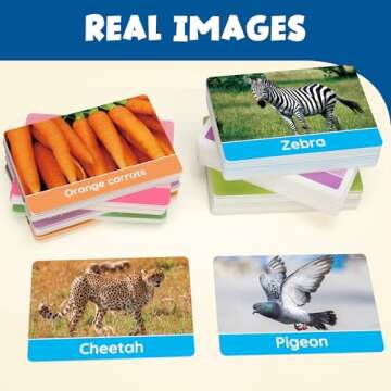 BenBen Flash Cards for Toddlers, 125 Extra Thick Double-Sided Educational Flashcards, Alphabet, Number, Animal, Shape, Color, Preschool Learning Activities, Gift for Kids 1 2 3 4 Years