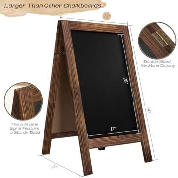 TEAKMAMA A Frame Chalkboard 40x20 Standing Chalkboard Sign Chalk Board Sandwich Board Easel, Double ...