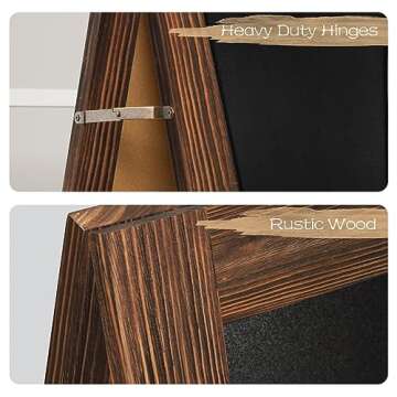 TEAKMAMA A Frame Chalkboard 40x20 Standing Chalkboard Sign Chalk Board Sandwich Board Easel, Double Sided Blackboard for Business, Cafe, Weddings,Rustic Brown