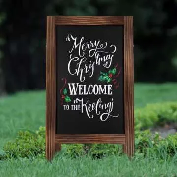 TEAKMAMA A Frame Chalkboard 40x20 Standing Chalkboard Sign Chalk Board Sandwich Board Easel, Double Sided Blackboard for Business, Cafe, Weddings,Rustic Brown