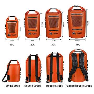 RUNCL Waterproof Dry Bag, Durable Roll-Top Closure 10/20/30/40L Floating Dry Backpack with Waterproof Phone Case for Travel, Swimming, Kayaking, Boating, Fishing, Gifts for Outdoor Lover