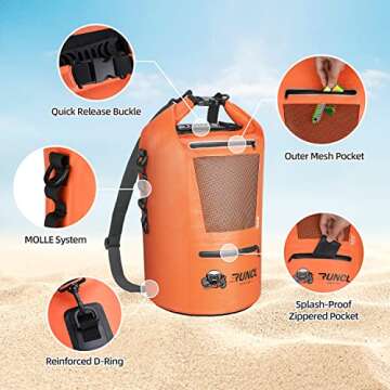 RUNCL Waterproof Dry Bag, Durable Roll-Top Closure 10/20/30/40L Floating Dry Backpack with Waterproof Phone Case for Travel, Swimming, Kayaking, Boating, Fishing, Gifts for Outdoor Lover