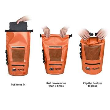 RUNCL Waterproof Dry Bag, Durable Roll-Top Closure 10/20/30/40L Floating Dry Backpack with Waterproof Phone Case for Travel, Swimming, Kayaking, Boating, Fishing, Gifts for Outdoor Lover