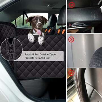 Durable Dog Car Seat Cover with Mesh Window and Storage