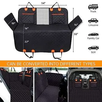 Durable Dog Car Seat Cover with Mesh Window and Storage
