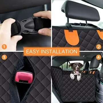 Durable Dog Car Seat Cover with Mesh Window and Storage