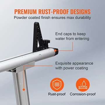 VEVOR Truck Rack, 17-29in Adjustable Ladder Rack for Truck with C-Clamps, Non-Drilling Aluminum 800 lbs Capacity Truck Bed Rack, Heavy Duty Pickup Truck Racks for Kayak, Surfboard, Lumber, Ladder