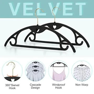 ESEOE Velvet Clothes Hangers - 50 Pack No Slip Space Saver