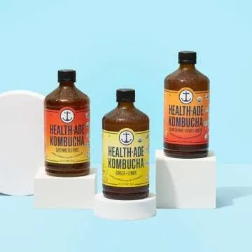 Health-Ade Kombucha Tea Organic Drink, Fermented Tea with Living Probiotics, Detoxifying Acids, Supports Gut Health, Non-GMO, Vegan, Gluten Free, 12 Pack (16 Fl Oz Bottles), Ginger Lovers Variety Pack